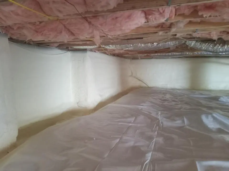 Crawl space encapsulation with closed-cell spray foam for Roof Maintenance in Ridgewood village